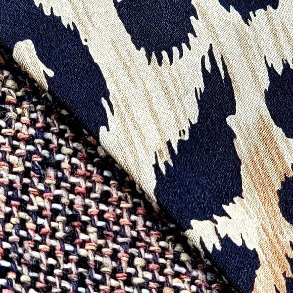 Vintage Silk Womens Tweed Blazer With Leopard Print Lapel & Cuffs - Picture 10 of 13